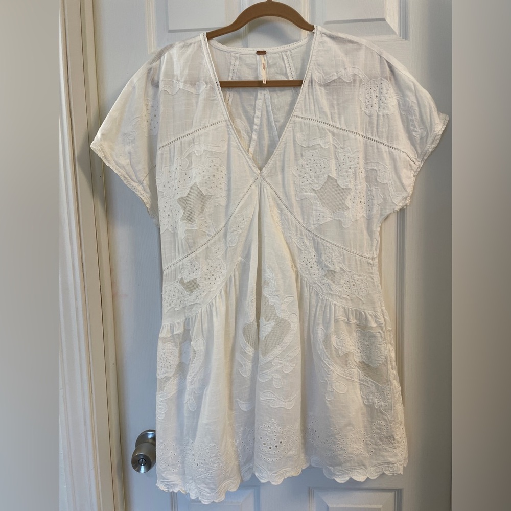 Free People Serenity Embroidered Cotton Minidress
